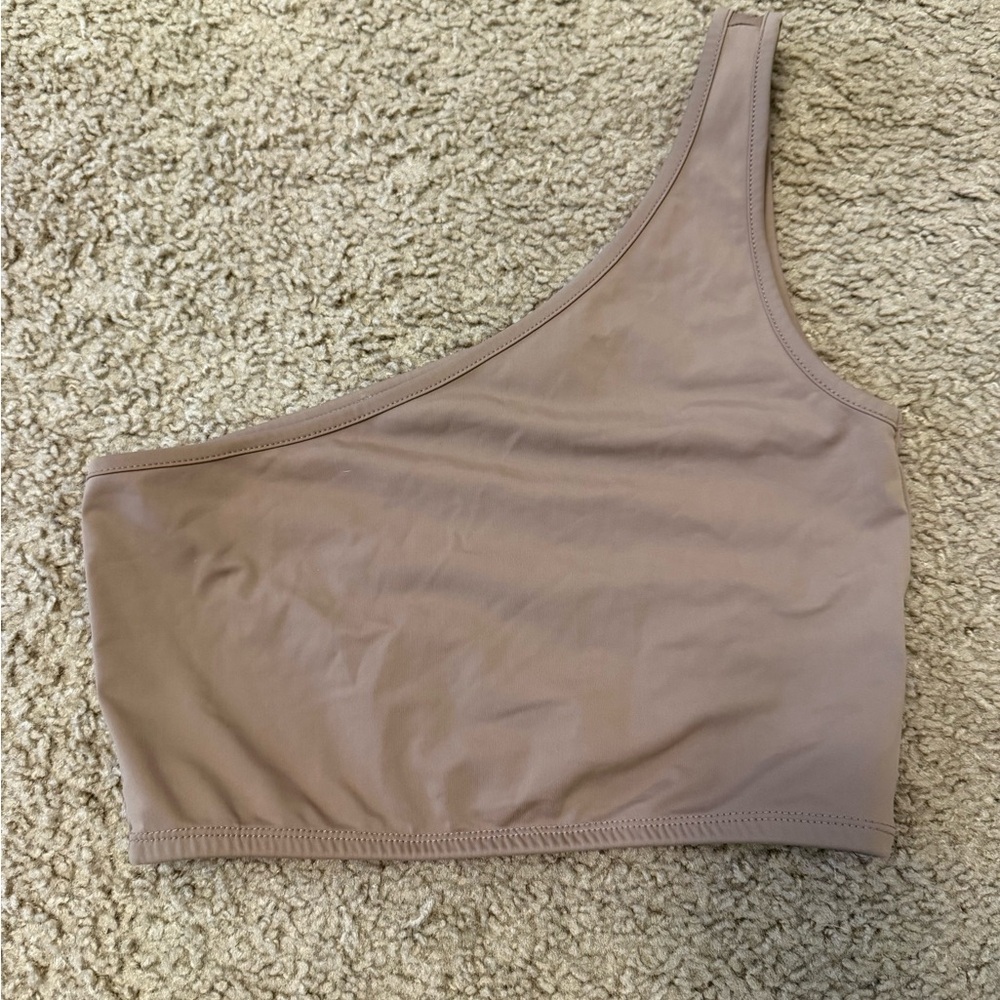 Asymmetrical Tan Crop Top